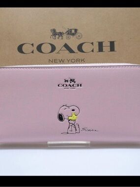 Coach Pink Snoopy Zip Wallet